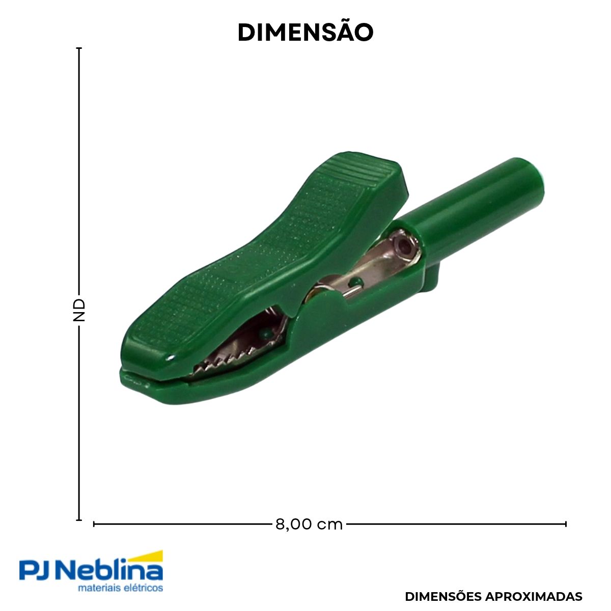 Garra Jacaré 25A 250V Verde - Joto