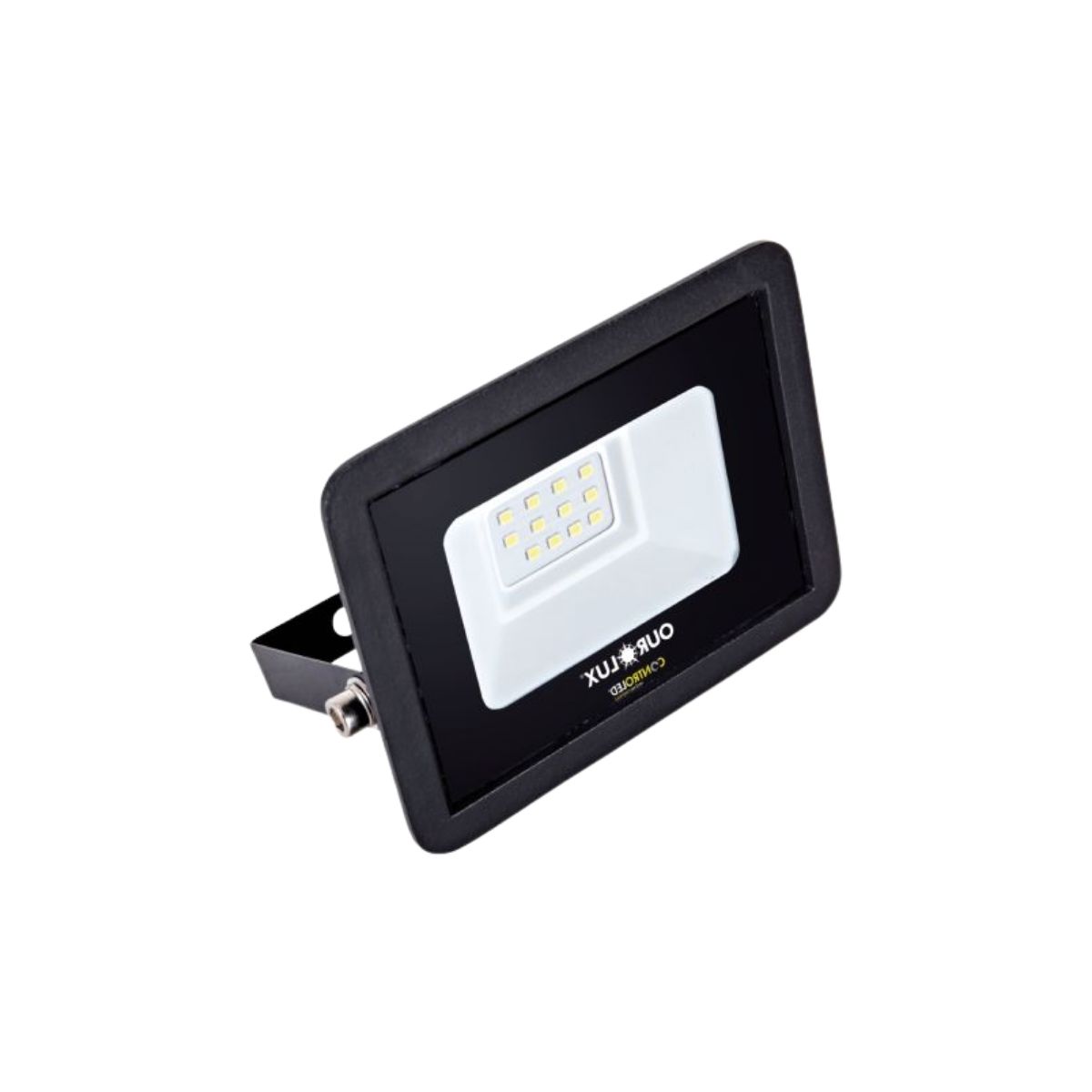 Luminária Refletor Led Retangular Sobrepor Preto 10W Bivolt 6500K Branco Frio 675Lm Dif Vidro Temp 110G C/Sensor Presença/Luminosidade Ip65 - Ourolux