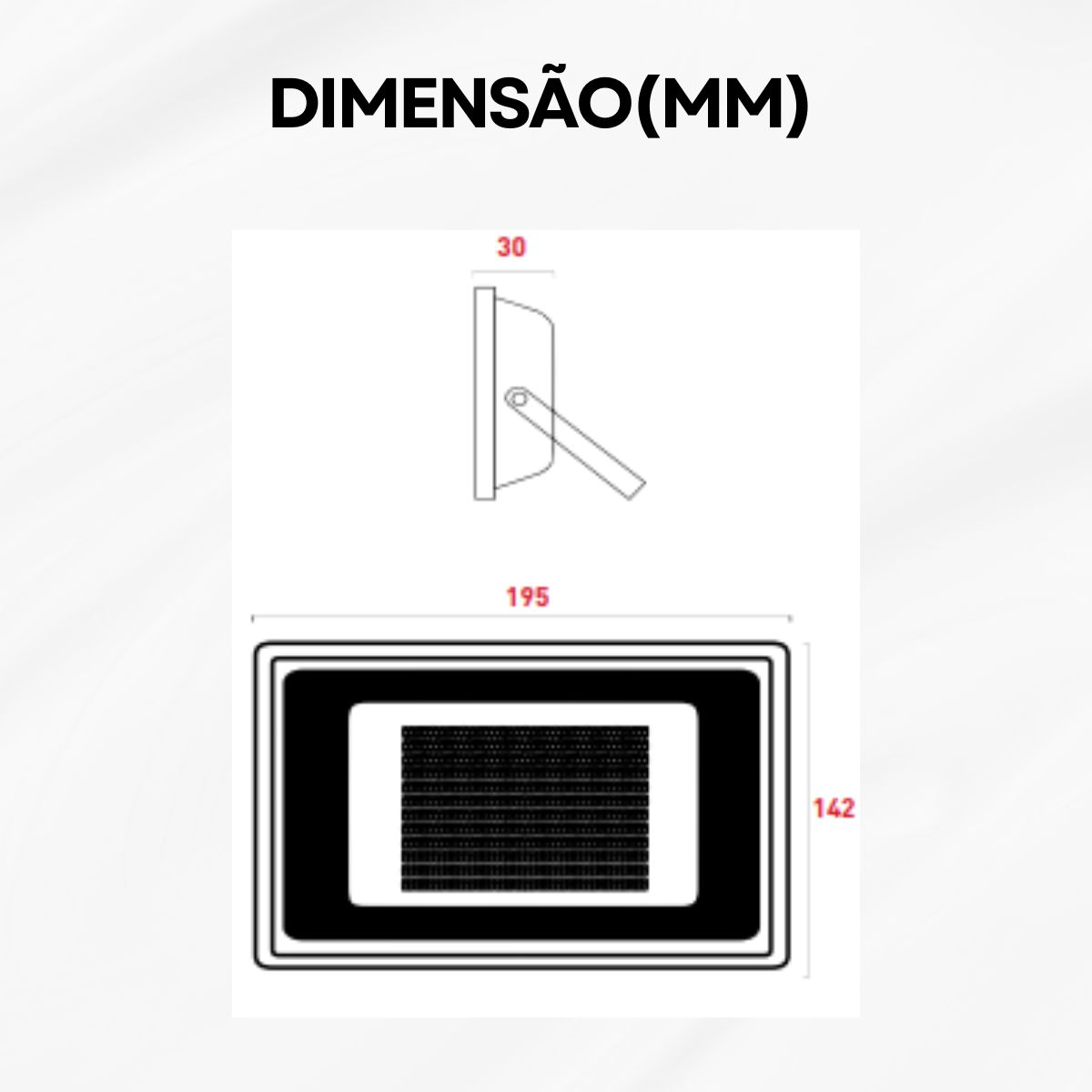 Luminária Refletor Led Sobrepor 100W Bivolt 6500K Branco Frio 6750Lm C/Sensor Luminosidade Ourolux