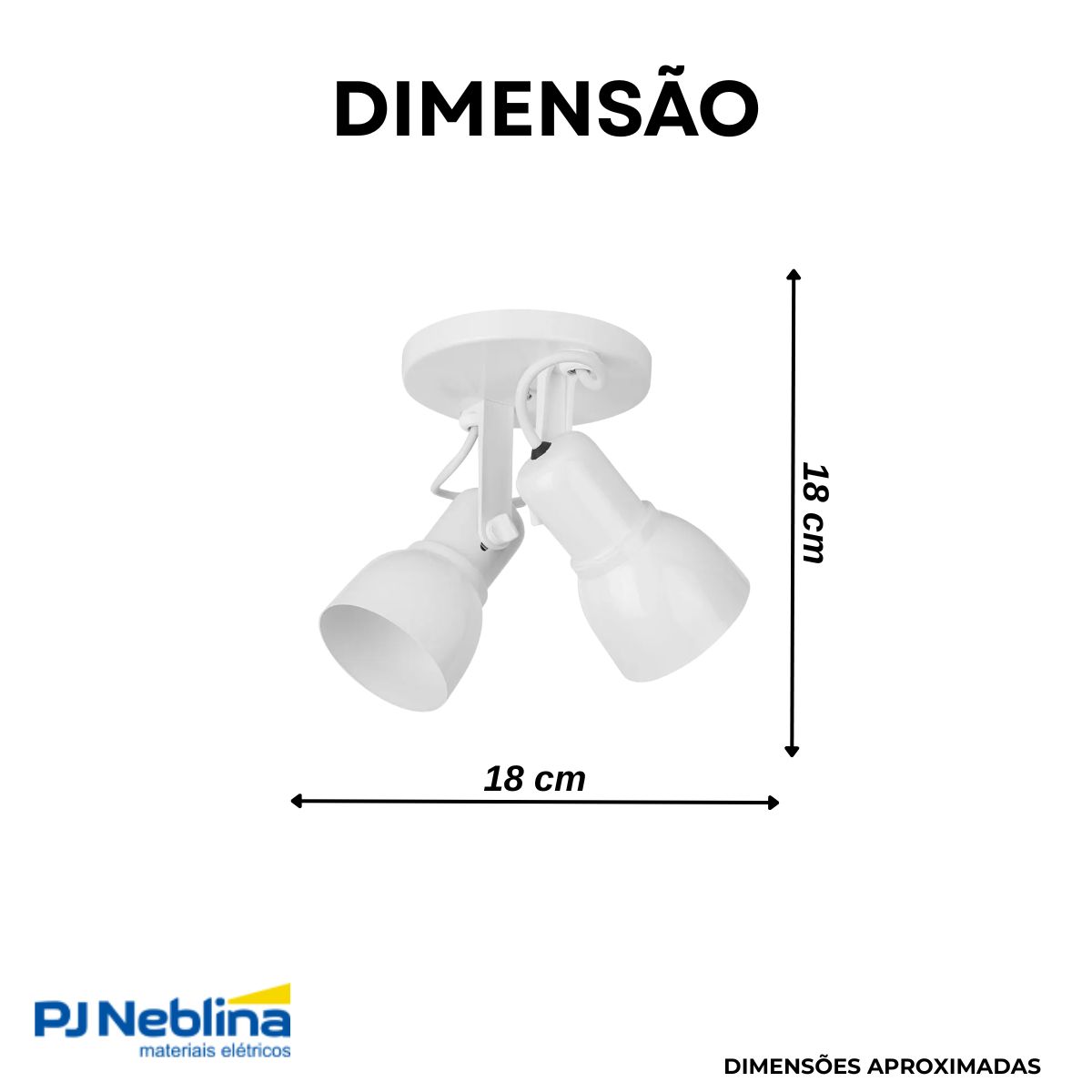 Luminária Spot Sobrepor Spot Light Branco 2Xe27 Bivolt Foco Direcionável - Kin Light