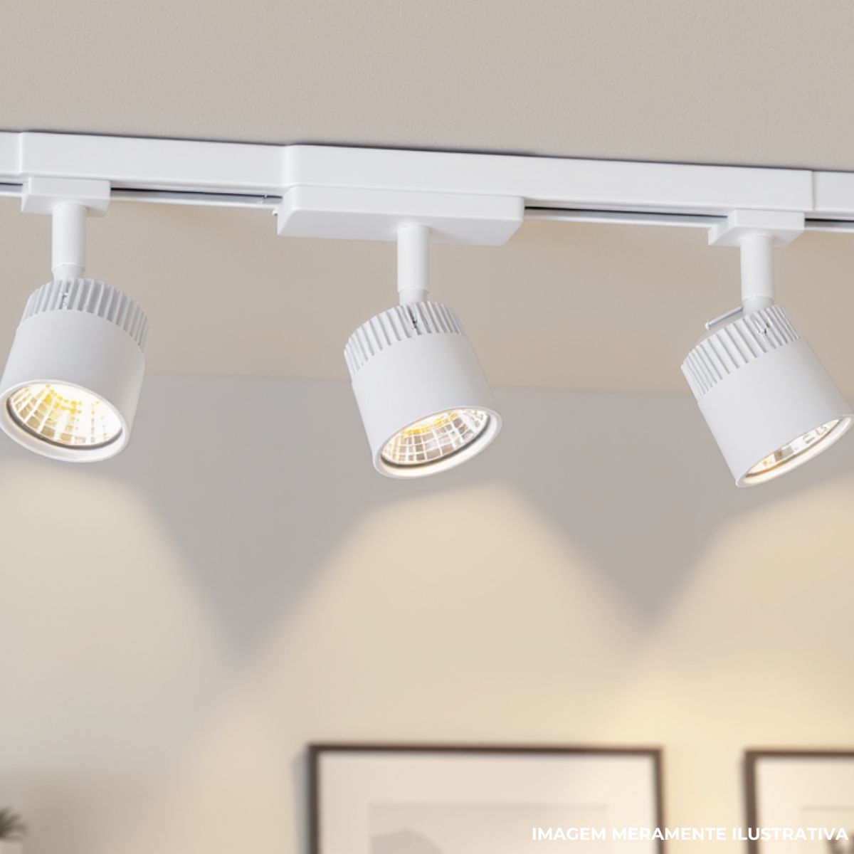 Luminária Spot Trilho Spot Light Branco 3Xe27 Bivolt Foco Direcionável - Kin Light