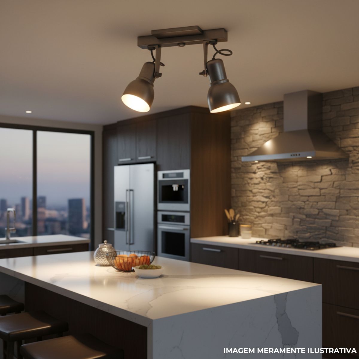 Luminária Spot Sobrepor Spot Light Preto 2Xe27 Bivolt Foco Direcionável - Kin Light