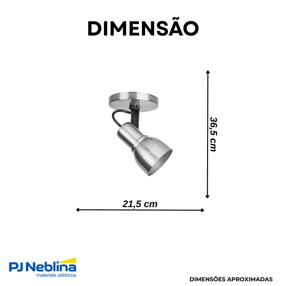 Luminária Spot Sobrepor Spot Light Lixado E27 Bivolt Foco Direcionável - Kin Light
