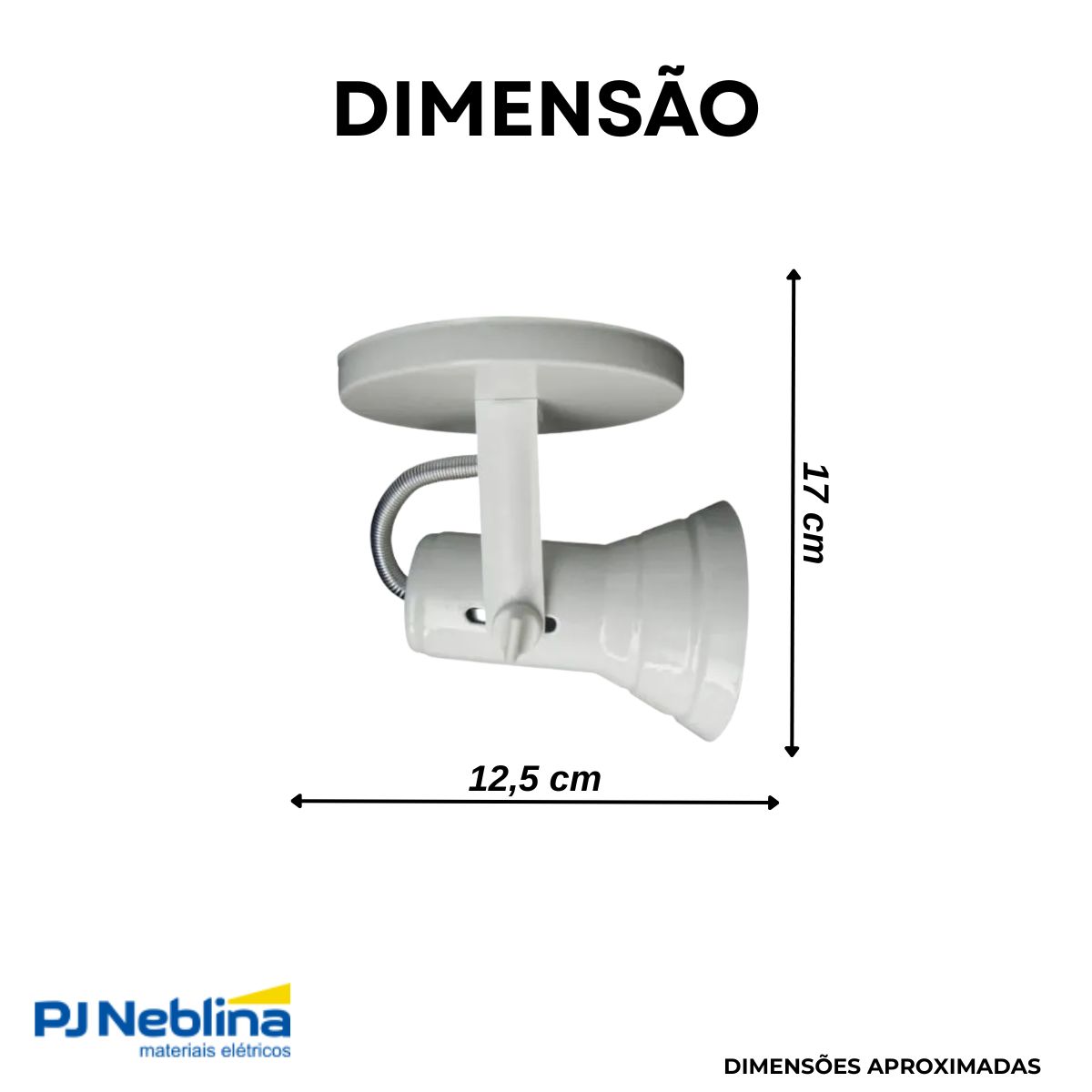 Luminária Spot Sobrepor Corneta Branco E27 Bivolt Foco Direcionável - Kin Light