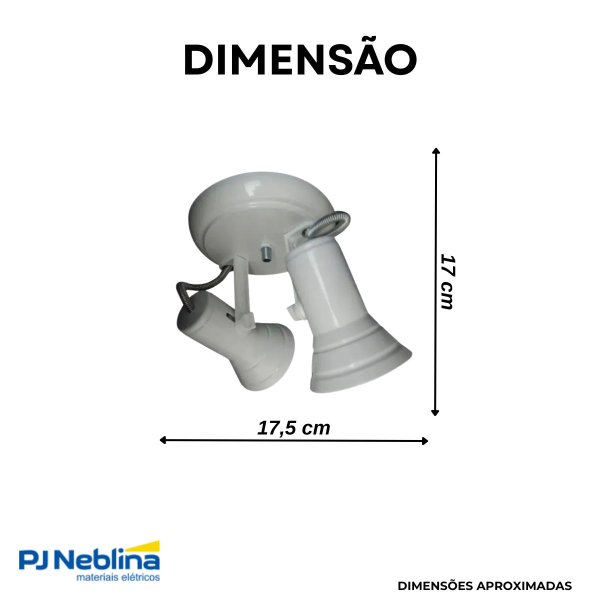Luminária Spot Sobrepor Corneta Branco 2Xe27 Bivolt Foco Direcionável - Kin Light