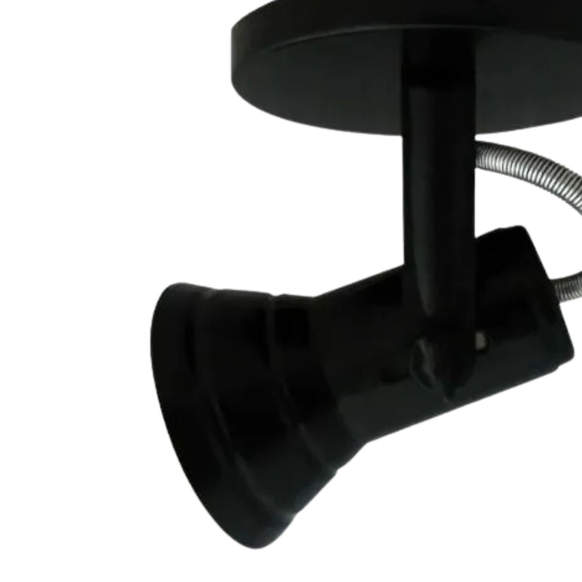 Luminária Spot Sobrepor Corneta Preto E27 Bivolt Foco Direcionável - Kin Light