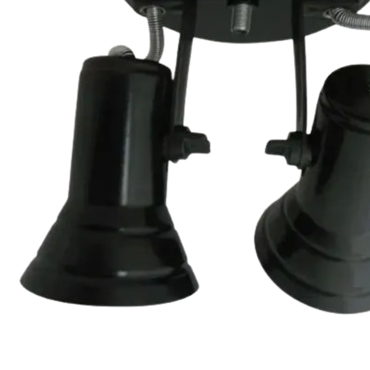 Luminária Spot Sobrepor Corneta Preto 2Xe27 Bivolt Foco Direcionável - Kin Light