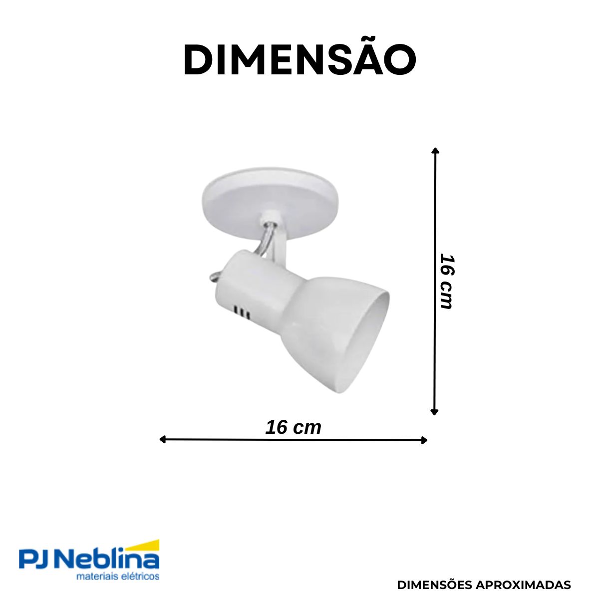 Luminária Spot Sobrepor Cone Branco E27 Bivolt Foco Direcionável - kin Light