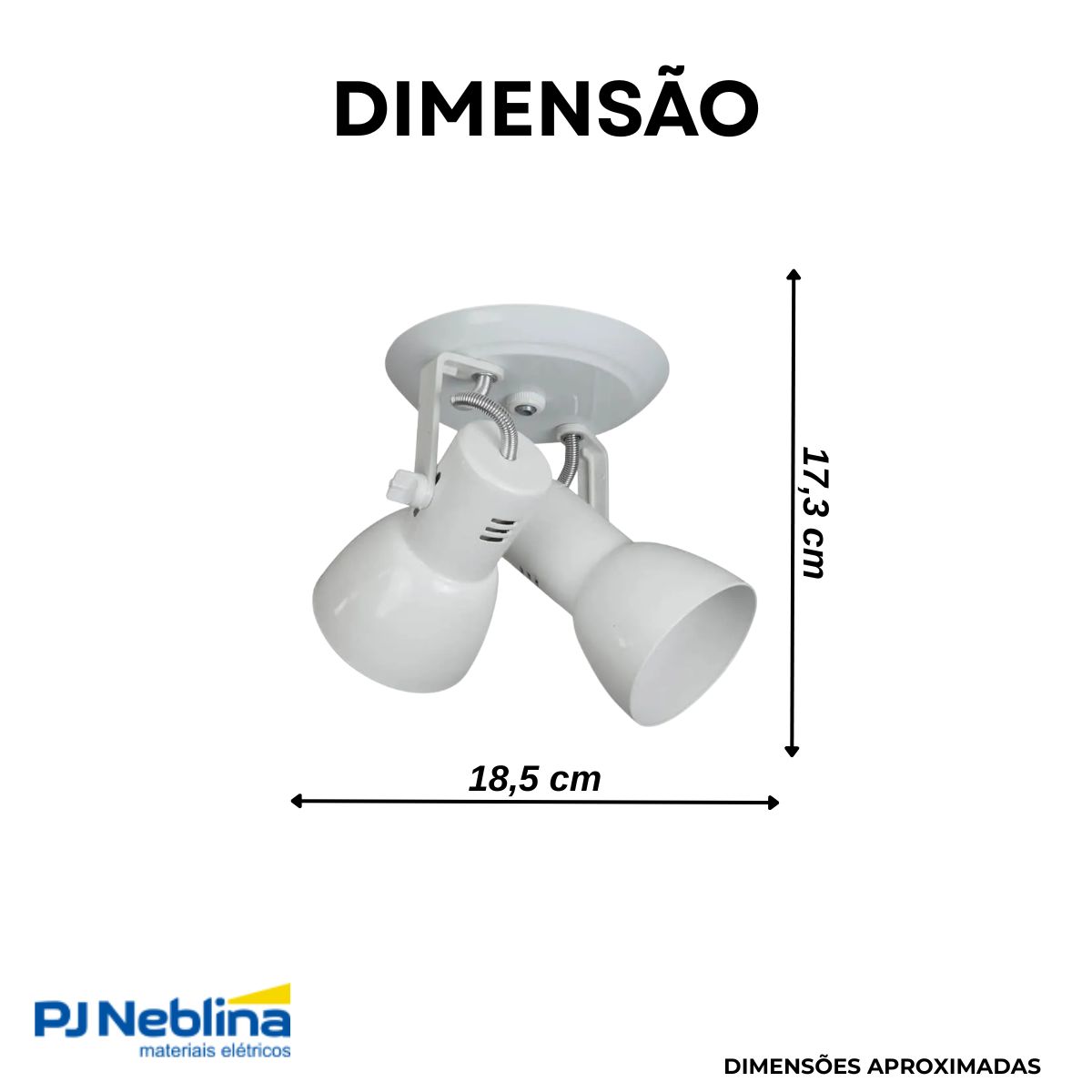 Luminária Spot Sobrepor Cone Branco 2Xe27 Bivolt Foco Direcionável - Kin Light
