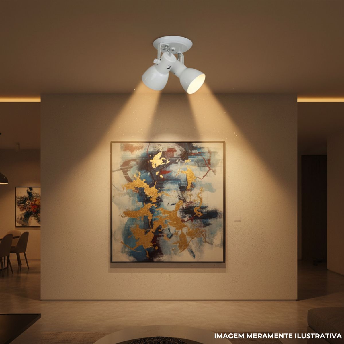 Luminária Spot Sobrepor Cone Branco 2Xe27 Bivolt Foco Direcionável - Kin Light