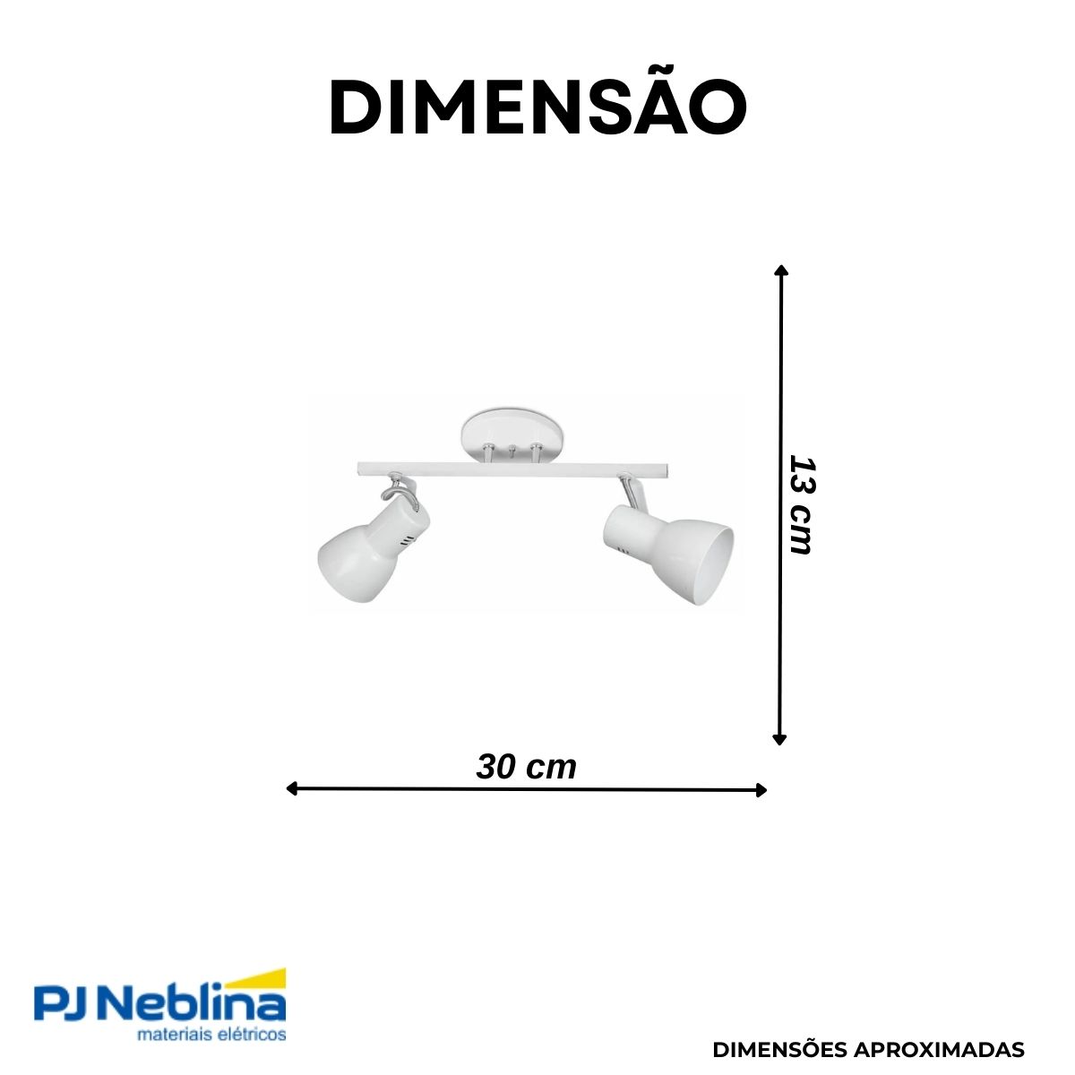 Luminária Spot Sobrepor Trilho Branco 2Xe27 Bivolt Foco Direcionável - Kin Light
