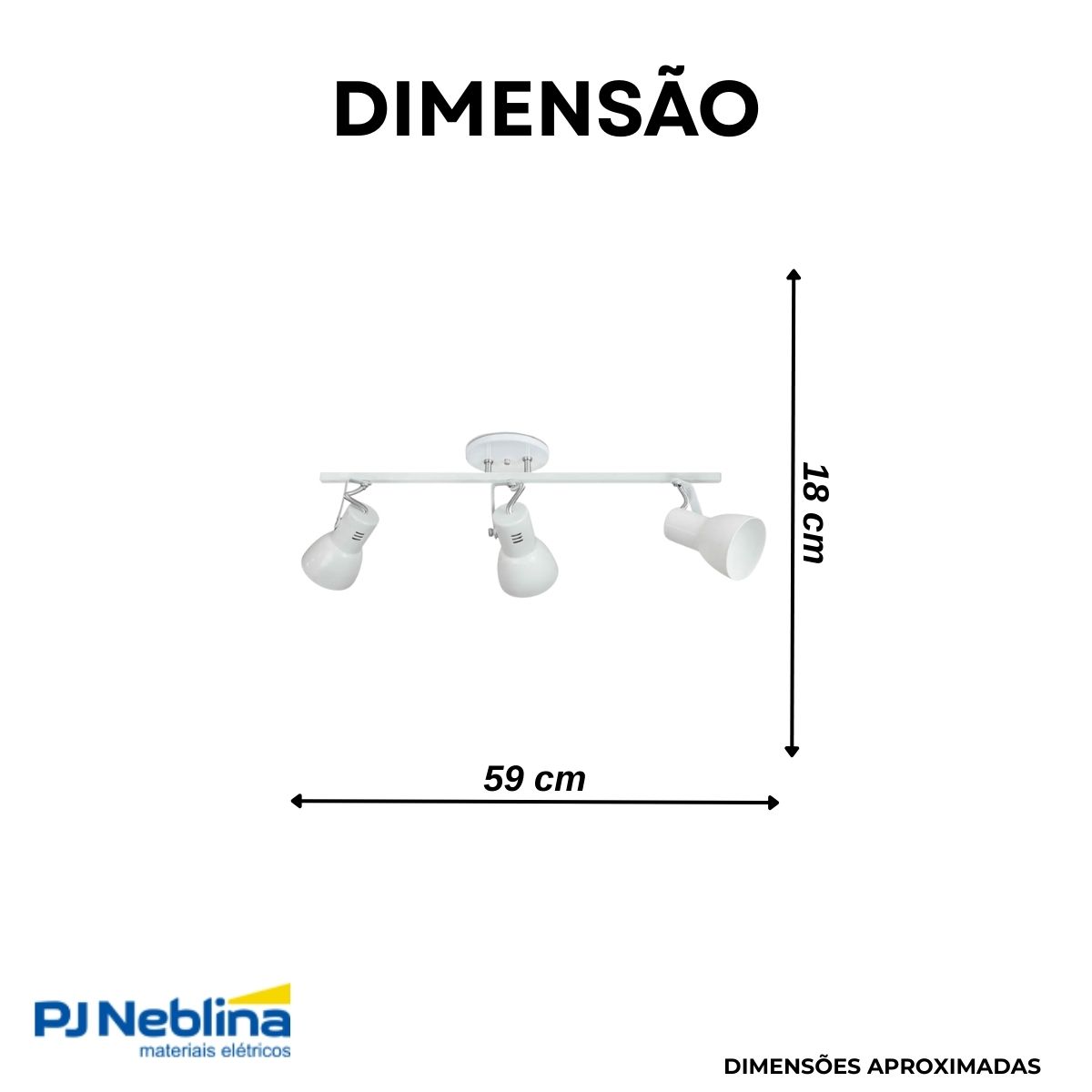Luminária Spot Sobrepor Trilho Branco 3Xe27 Bivolt Foco Direcionável - King Light