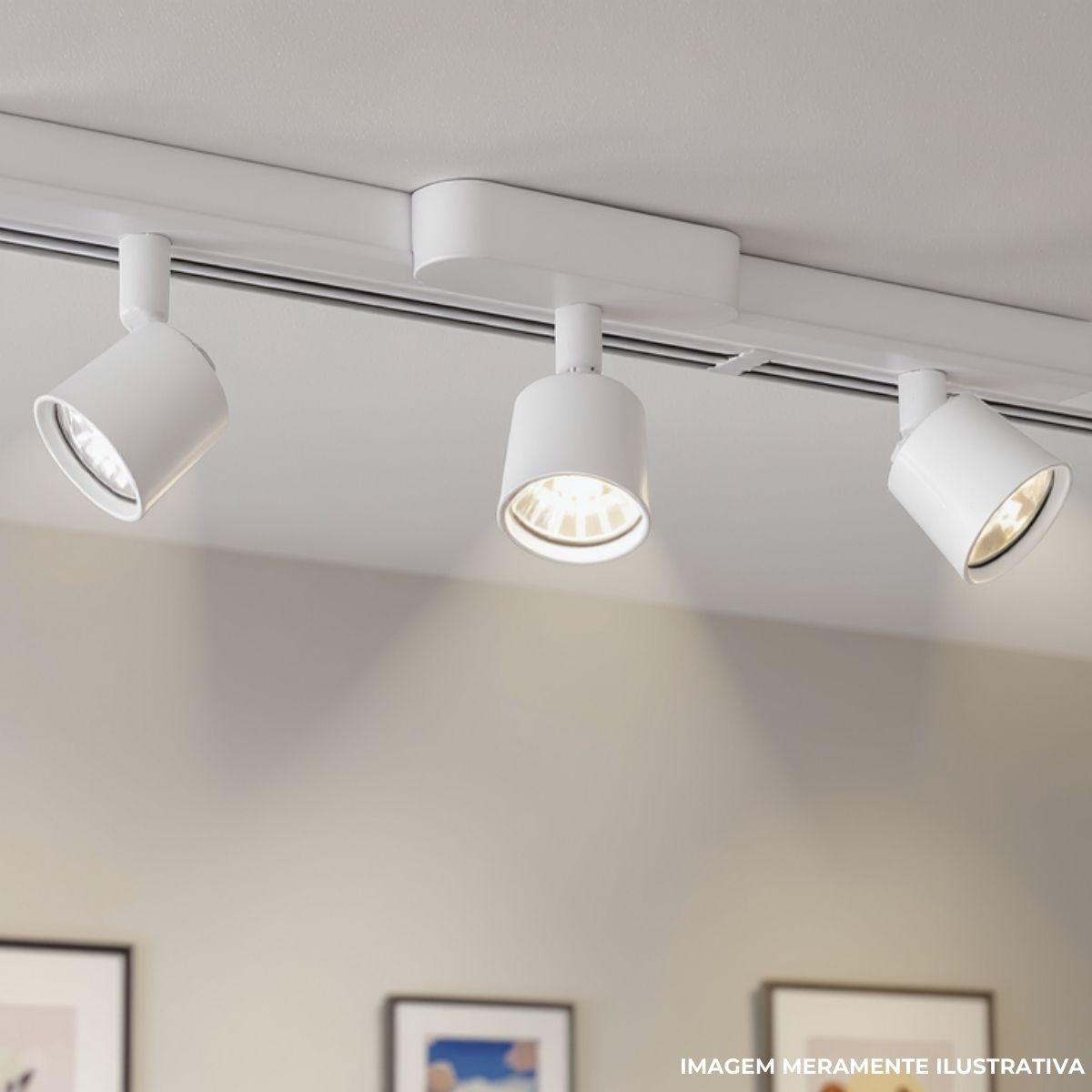 Luminária Spot Sobrepor Trilho Branco 3Xe27 Bivolt Foco Direcionável - King Light