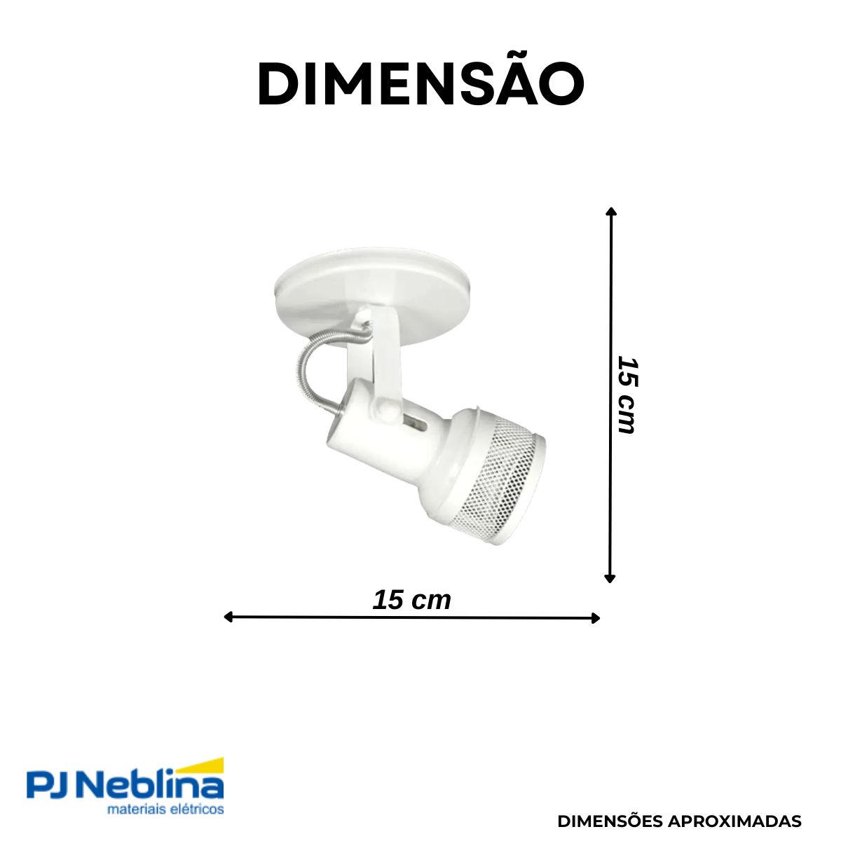 Luminária Spot Sobrepor Tela Branco E27 Bivolt Foco Direcionável - Kin Light