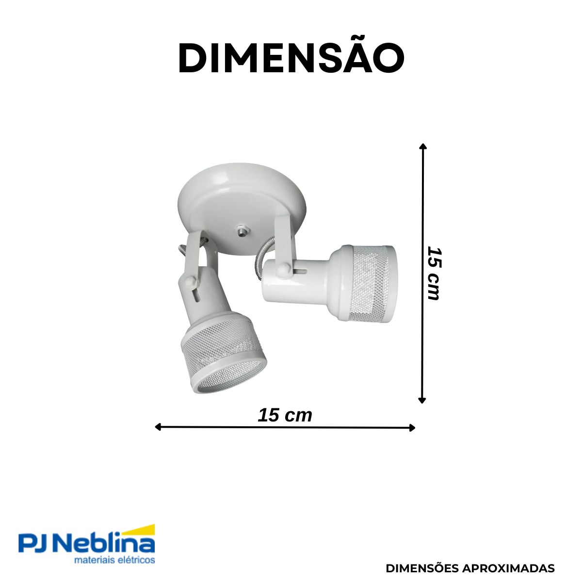 Luminária Spot Sobrepor Tela Branco 2Xe27 Bivolt Foco Direcionável - Kin Light