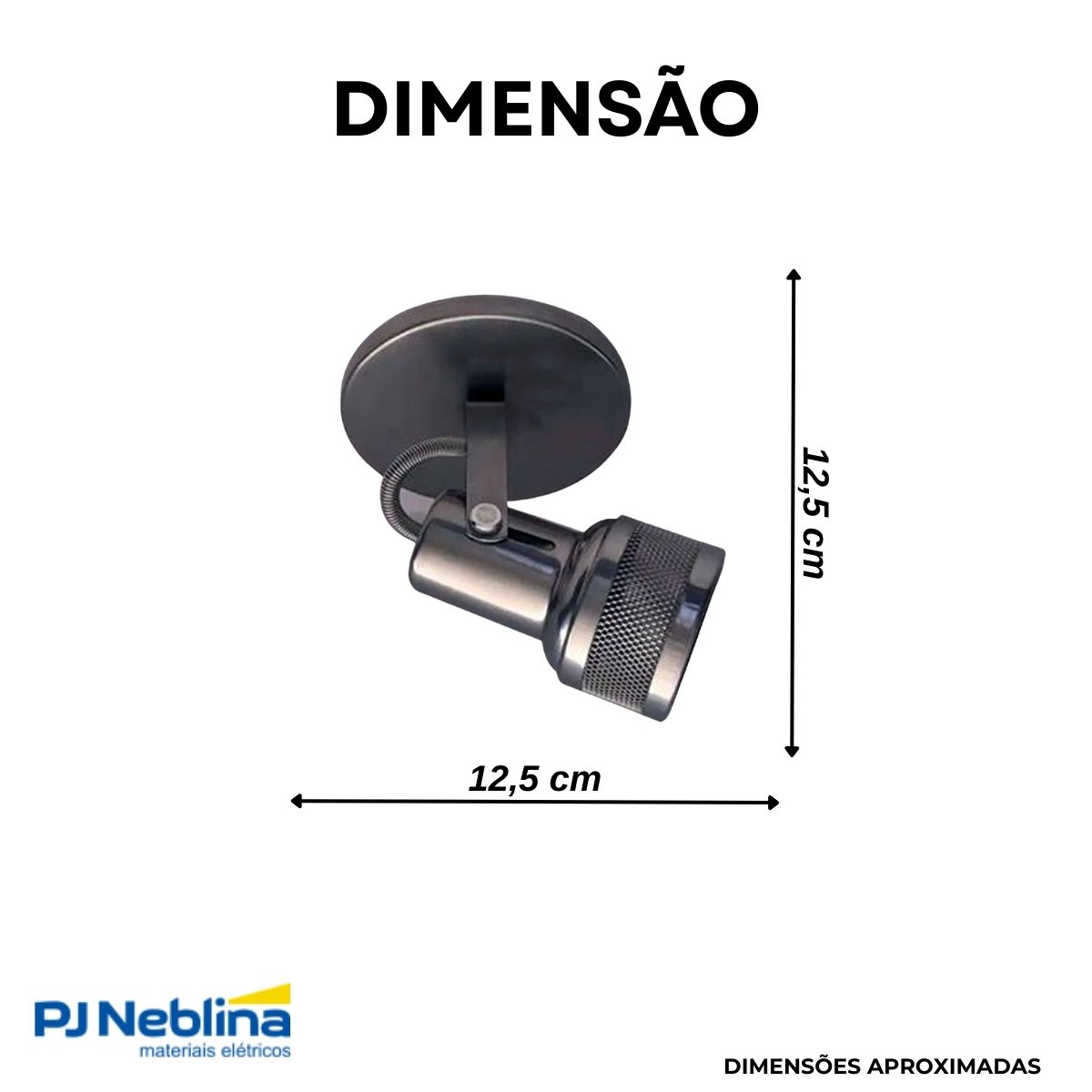 Luminária Spot Sobrepor Tela Titânio E27 Bivolt Foco Direcionável - Kin Light
