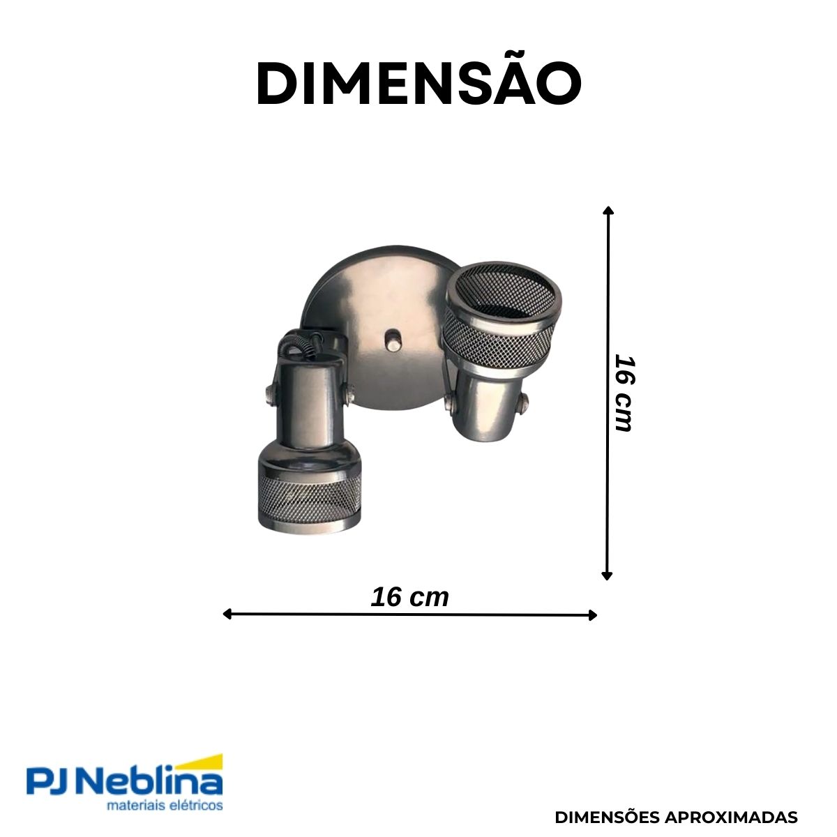 Luminária Spot Sobrepor Tela Titânio 2Xe27 Bivolt Foco Direcionável - Kin Light