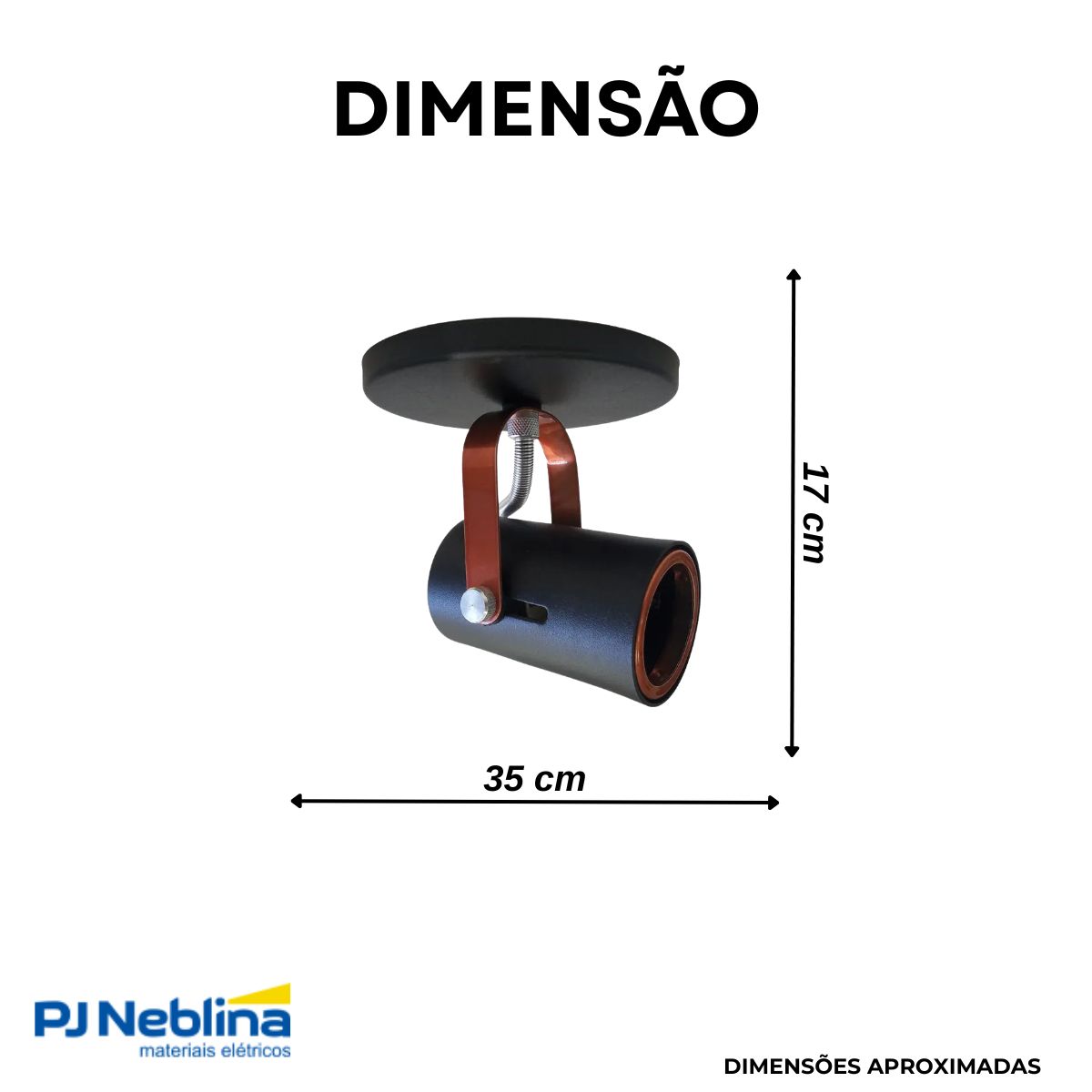 Luminária Spot Sobrepor Gu10 Preto Cobreado Gu10 Bivolt Foco Direcionável - Kin Light
