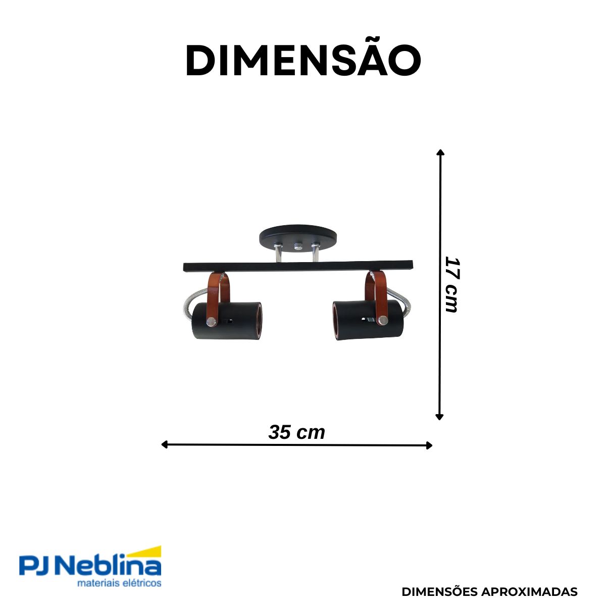 Luminária Spot Sobrepor Gu10 Preto Cobreado 2Xgu10 Bivolt Foco Direcionável - Kin Light