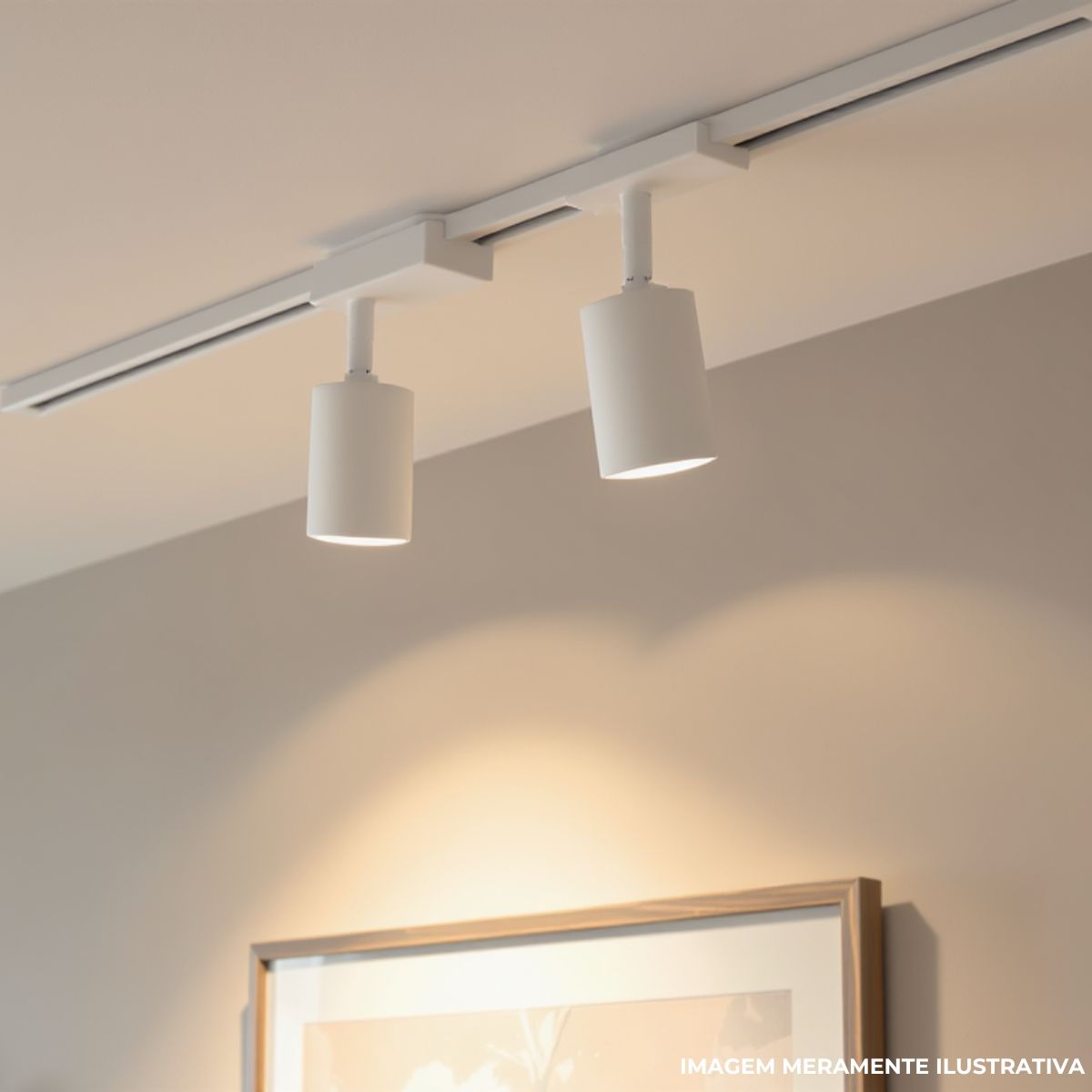 Luminária Spot Trilho Spot Light Branco 2Xe27 Bivolt Foco Direcionável - Kin Light