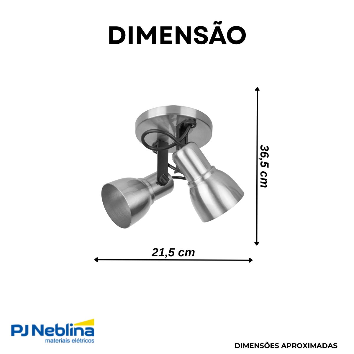 Luminária Spot Sobrepor Spot Light Lixado 2Xe27 Bivolt Foco Direcionável - Kin Light