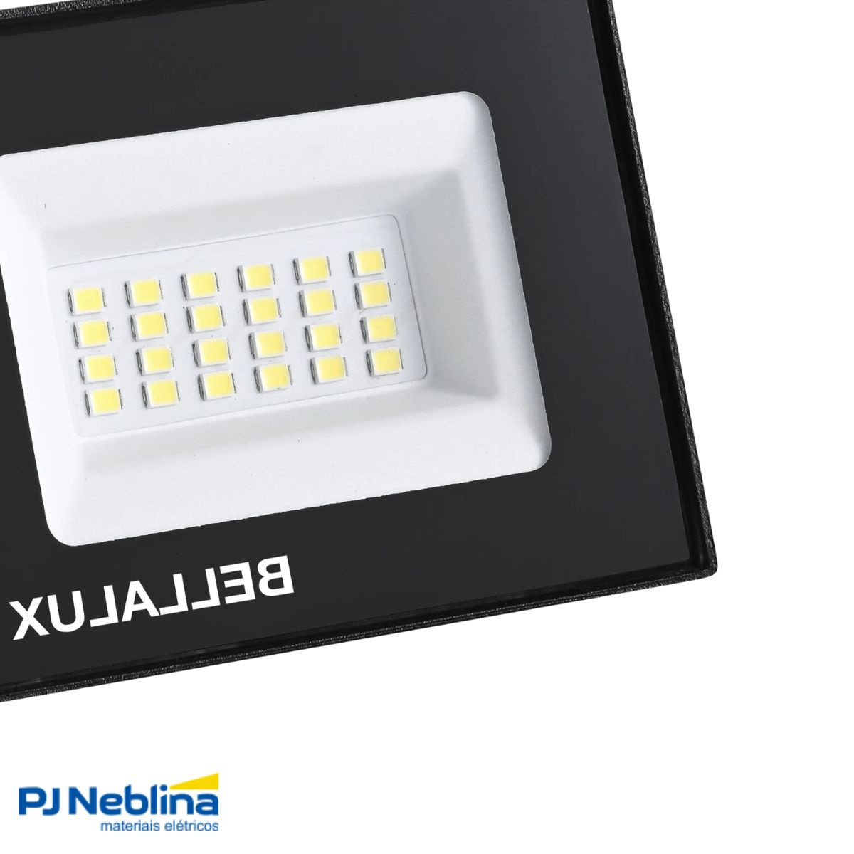 Luminaria Refletor Led Retang Sobrepor Pt 20w Bivolt 6500k B