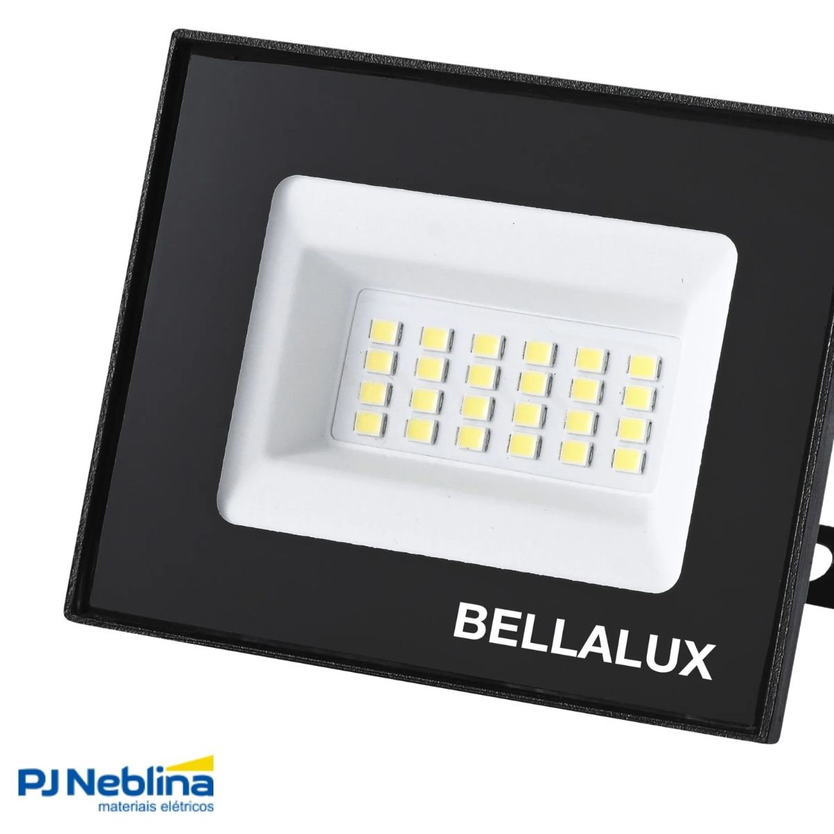 Luminaria Refletor Led Retang Sobrepor Pt 20w Bivolt 6500k B