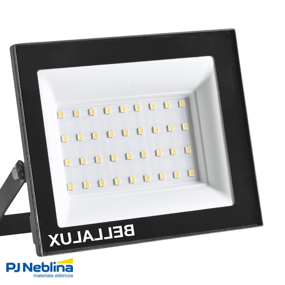 Luminária Refletor Led Retangular Sobrepor Preto 30W Bivolt 6500K Branco Frio 2400Lm Difusor Vidro Temperado C/Protetor Surto 2Kv - Bellalux