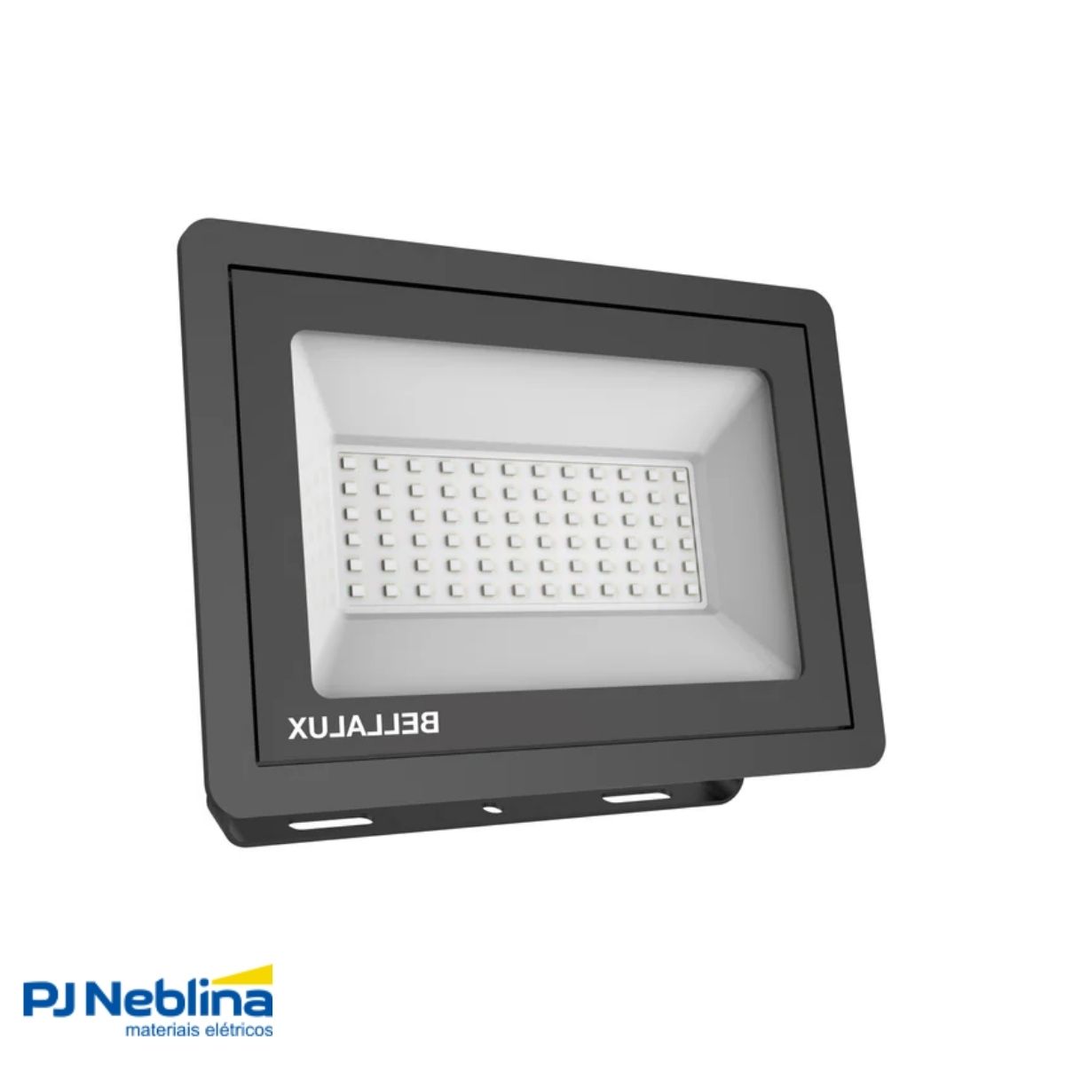 Luminária Refletor Led Retangular Sobrepor Preto 50W Bivolt 6500K Branco Frio 4000Lm Difusor Vidro Temperatura C/Protetor Surto 2Kv - Bellalux