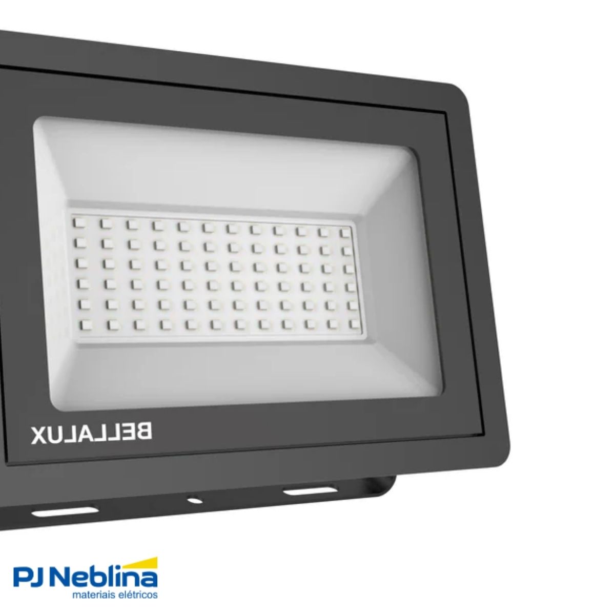 Luminária Refletor Led Retangular Sobrepor Preto 50W Bivolt 6500K Branco Frio 4000Lm Difusor Vidro Temperatura C/Protetor Surto 2Kv - Bellalux