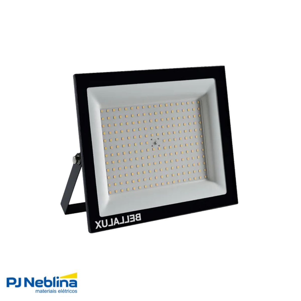 Luminária Refletor Led Retangular Sobrepor Preto 150W Bivolt 6500K Branco Frio 12000Lm Difusor Vidro Temperado C/Protetor Surto 2Kv - Bellalux