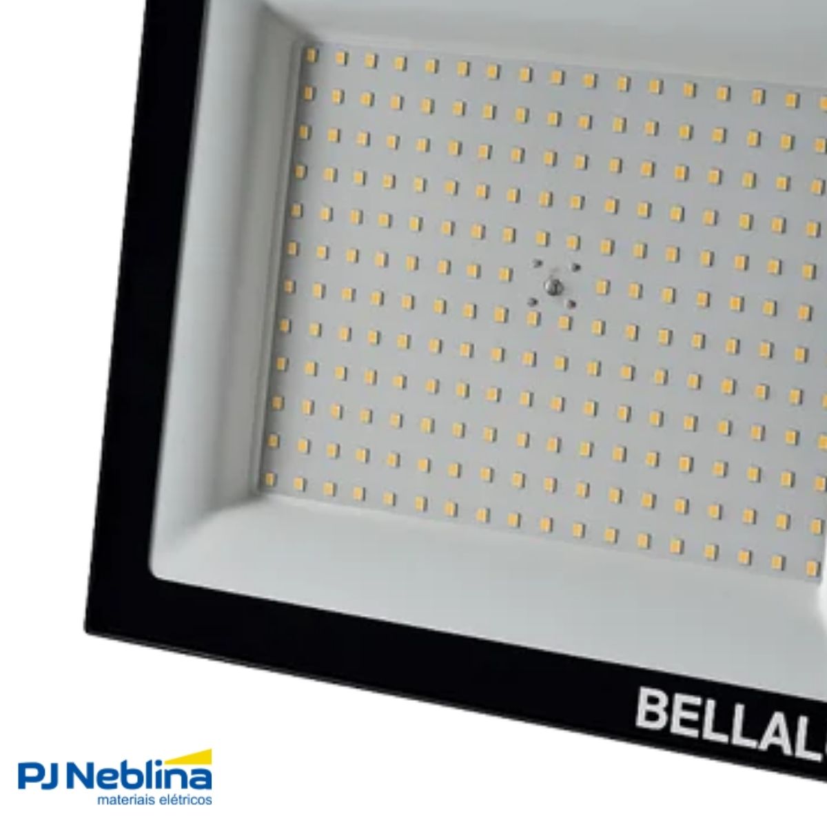 Luminária Refletor Led Retangular Sobrepor Preto 150W Bivolt 6500K Branco Frio 12000Lm Difusor Vidro Temperado C/Protetor Surto 2Kv - Bellalux