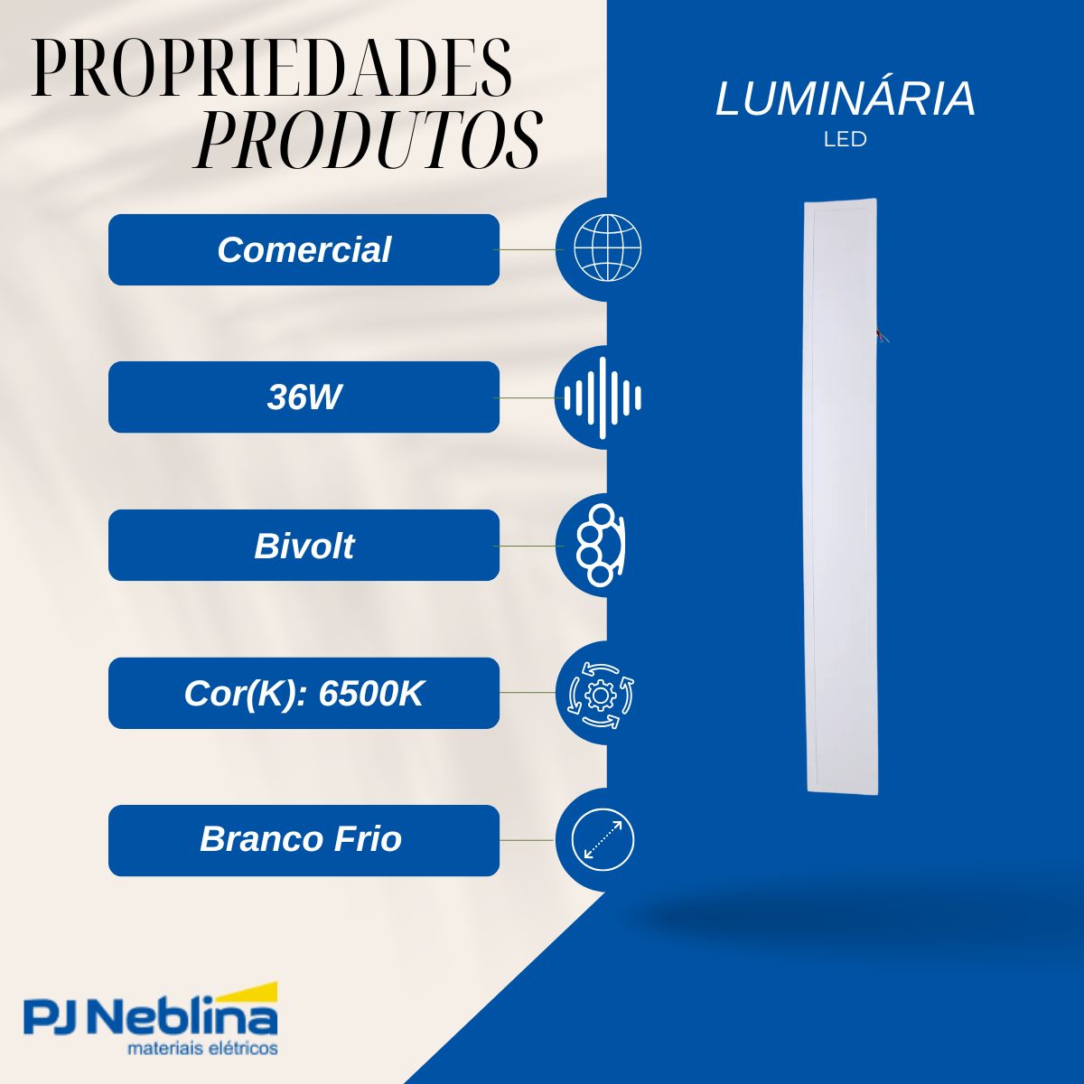 Luminária Painel Led Embutir Retangular Branco 36W Bivolt 6500K Branco Frio 3240Lm Difusor Poliestireno - Ledvance