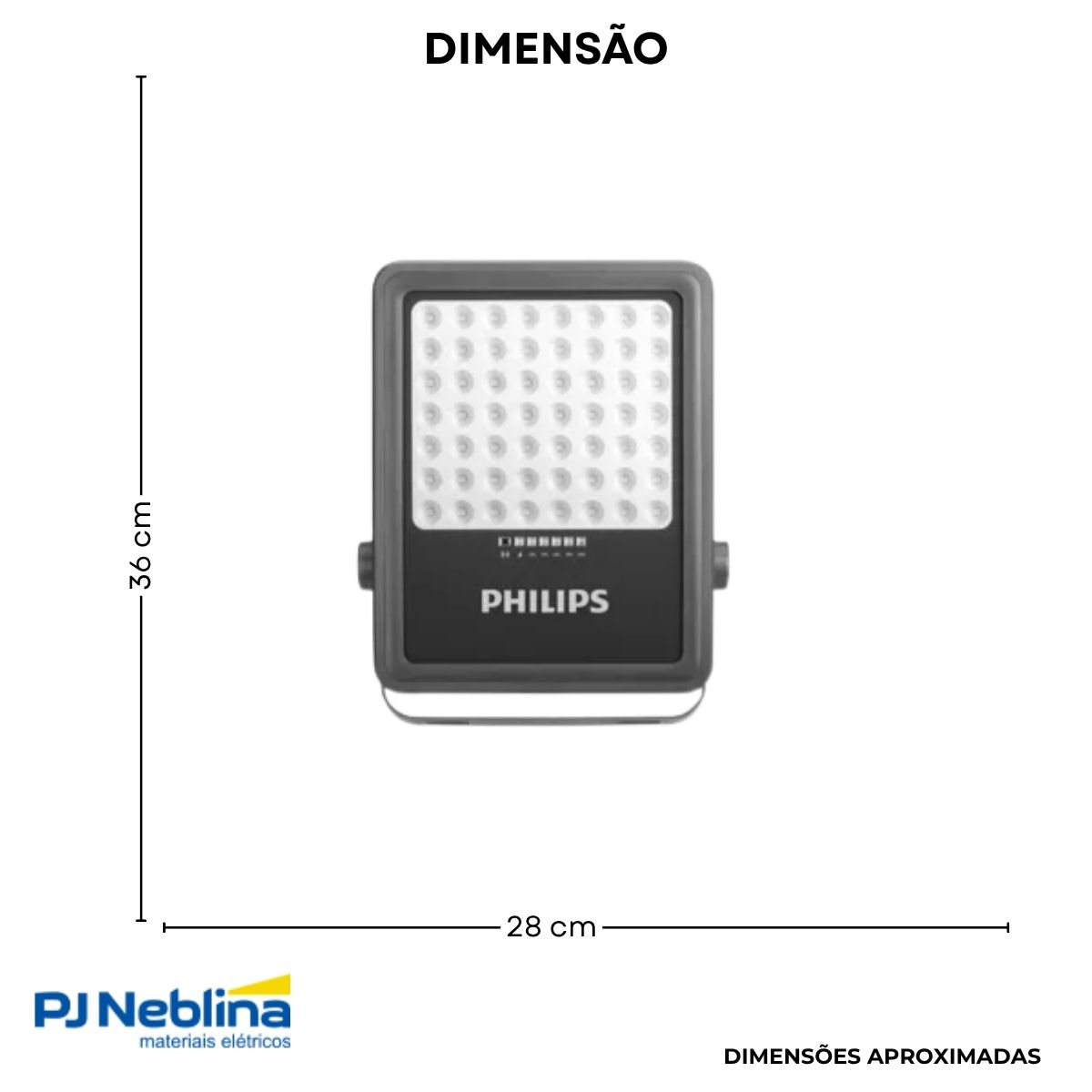 Luminária Refletor Solar Led Retangular Sobrepor Cinza 30W Bat Selada 3,2V 6500K Branco Frio 4000Lm Ip65 - Philips