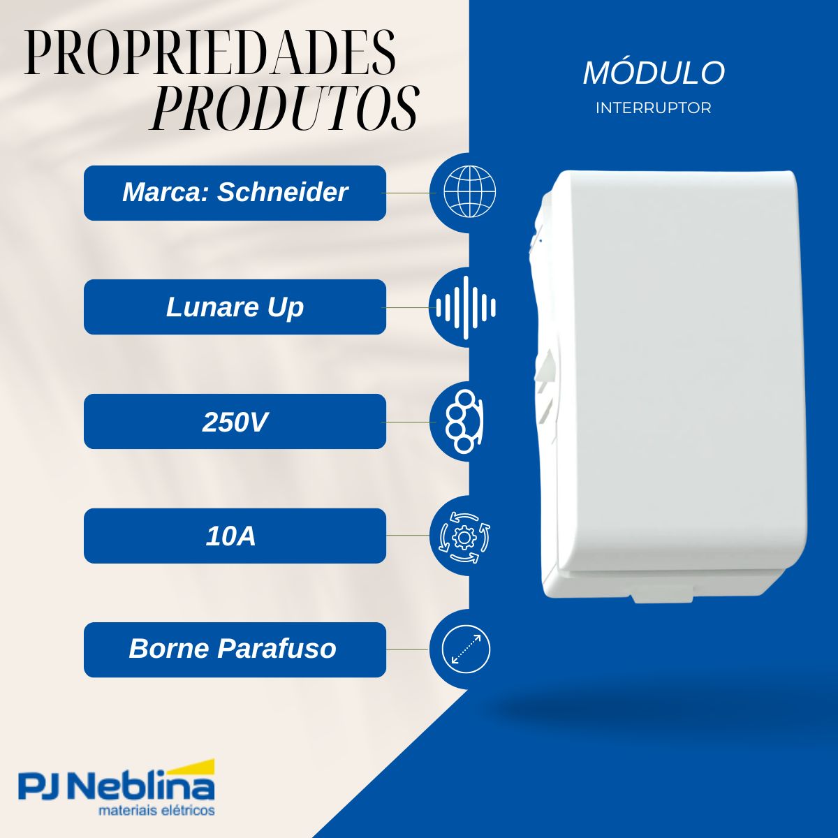 Modulo Interruptor Intermediario 1 Mod 10a 250v Bc Fosco Lun