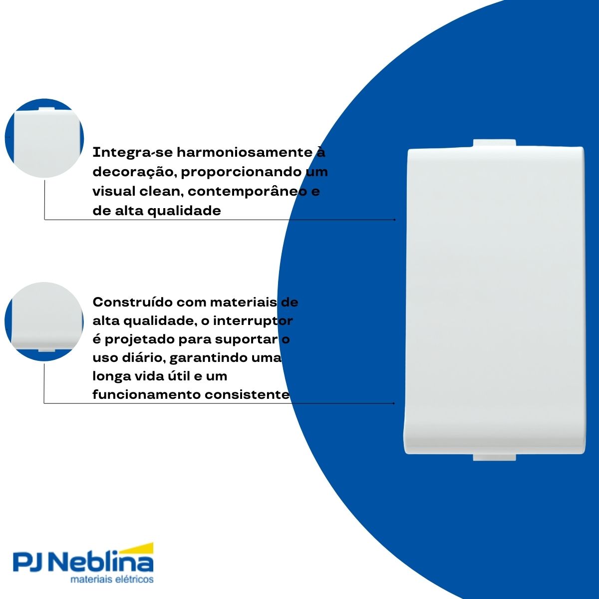 Módulo Interruptor Simples 1 Módulo 10A 250V Branco Brilhante Lunare Up - Schneider