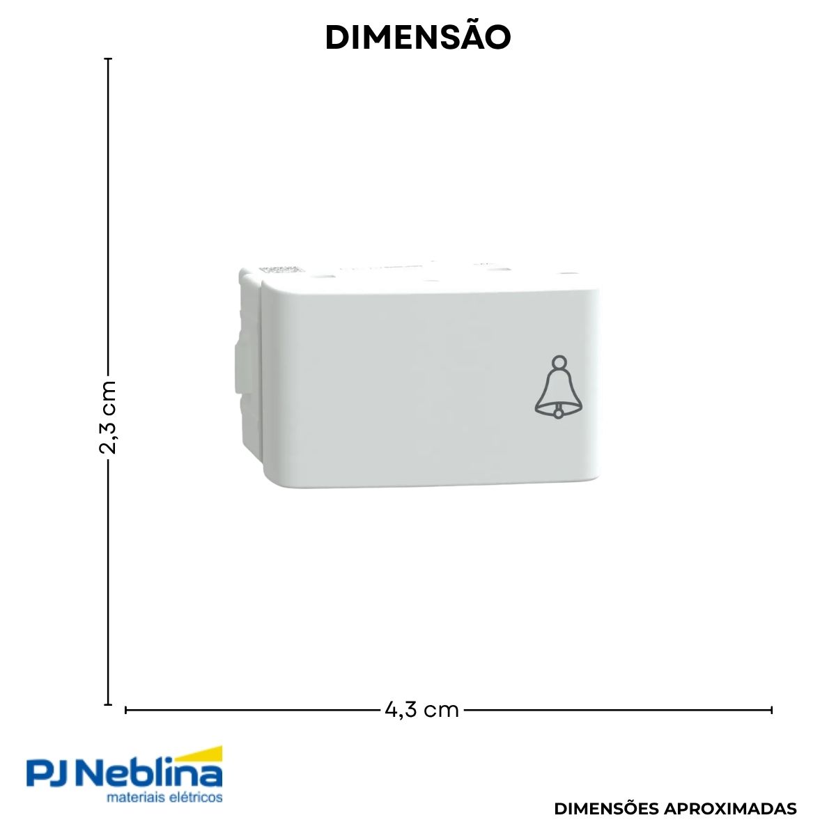 Modulo Pulsador Campainha 1 Módulo 10A 250V Branco Fosco Lunare Up - Schneider