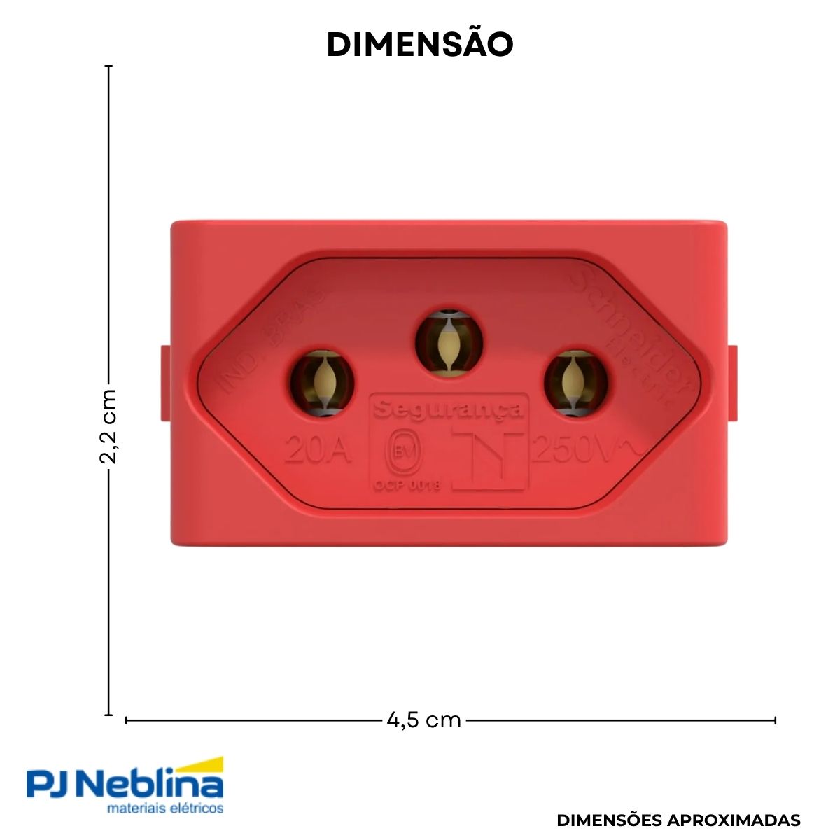 Modulo Tomada 2p+t 1 Mod 20a 250v Vm Lunare Up