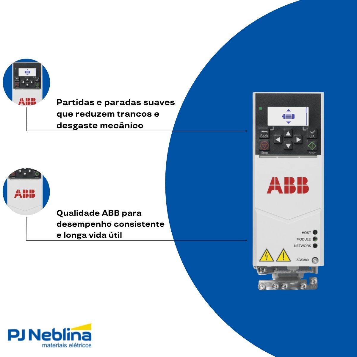 Inversor Frequência Trifásico 380-480V 50/60Hz 2,1A 2,6Kw - Abb