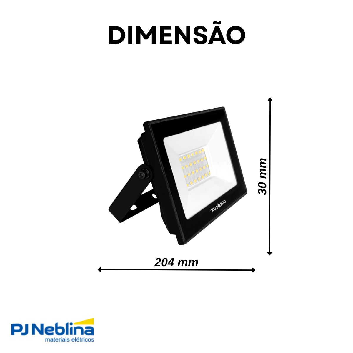 Luminária Refletor Led Retangular Sobrepor Preto 30W Bivolt 3000K Branco Quente 2400Lm Dif Vidro Temperado 110G Ip65 - Ourolux