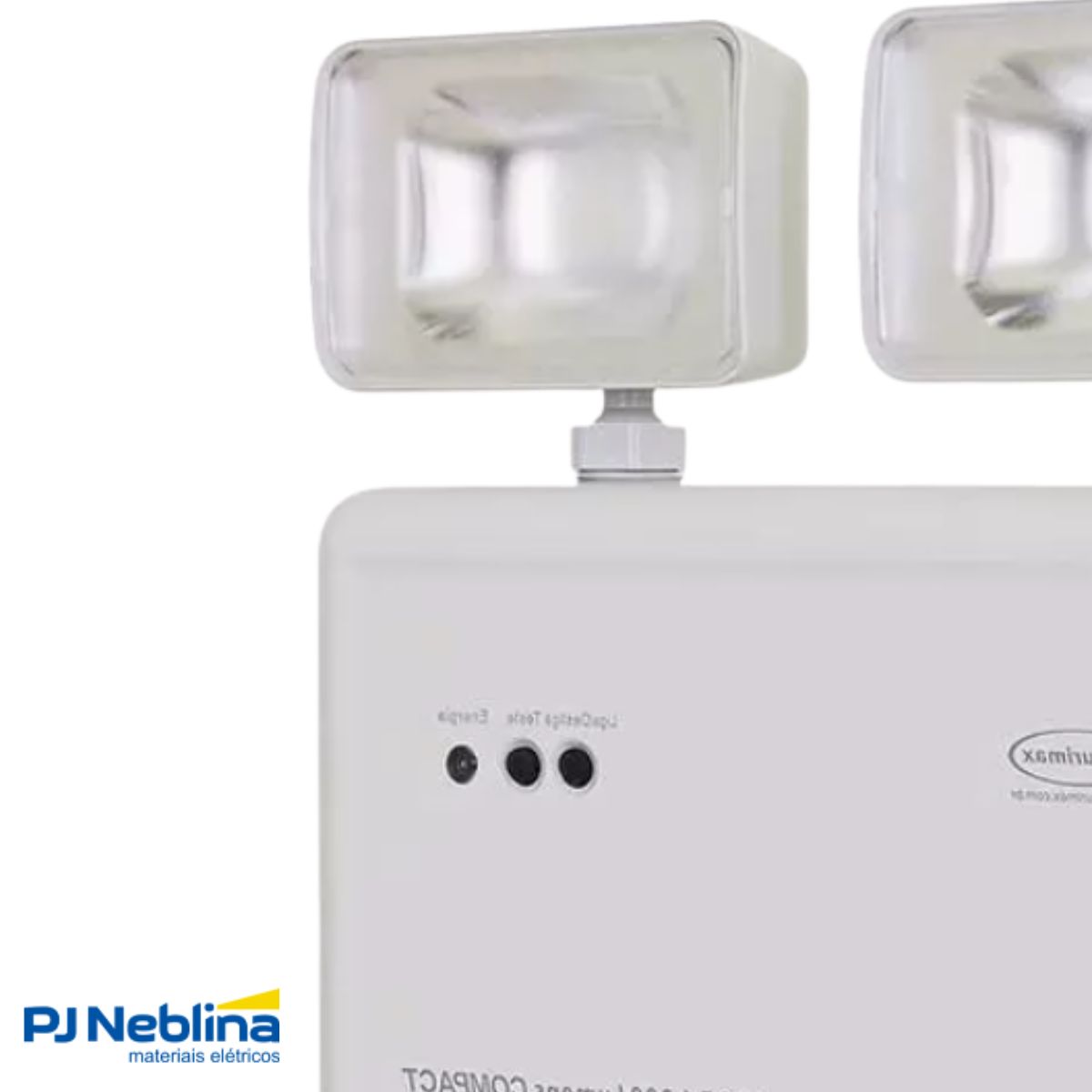 Luminária Emergência Led 2 Faróis Sobrepor 2W Bivolt 6000K Branco Frio 1200Lm 2H Ip20 - Segurimax