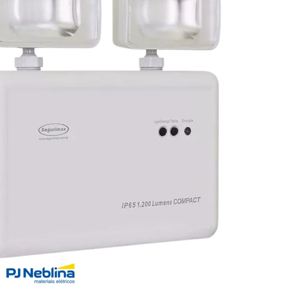Luminária Emergência Led 2 Faróis Sobrepor 2W Bivolt 6000K Branco Frio 1200Lm 2H Ip20 - Segurimax