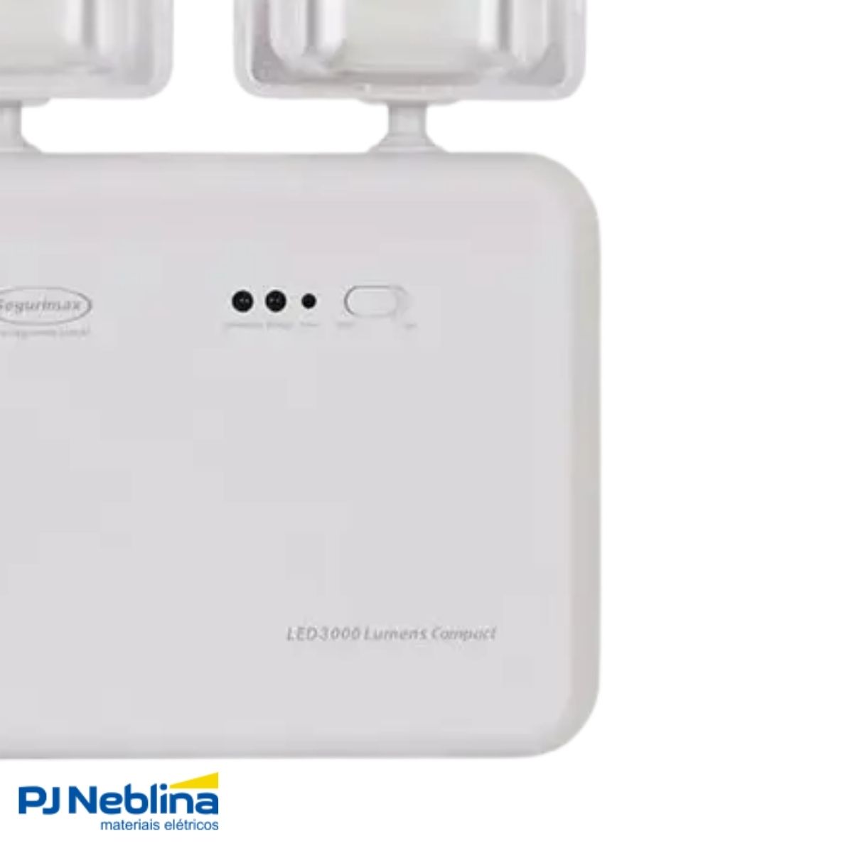 Luminária Emergência Led 2 Faróis Sobrepor 4W Bivolt 6000K Branco Frio 3000Lm 2H Ip20 - Segurimax