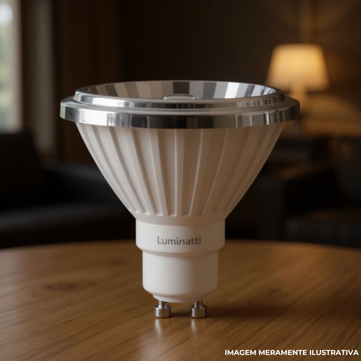 Lâmpada Led Ar70 4,8W Bivolt Gu10 2700K Branco Quente Luz Amarela 300Lm 12G Dimerizavel - Luminatti