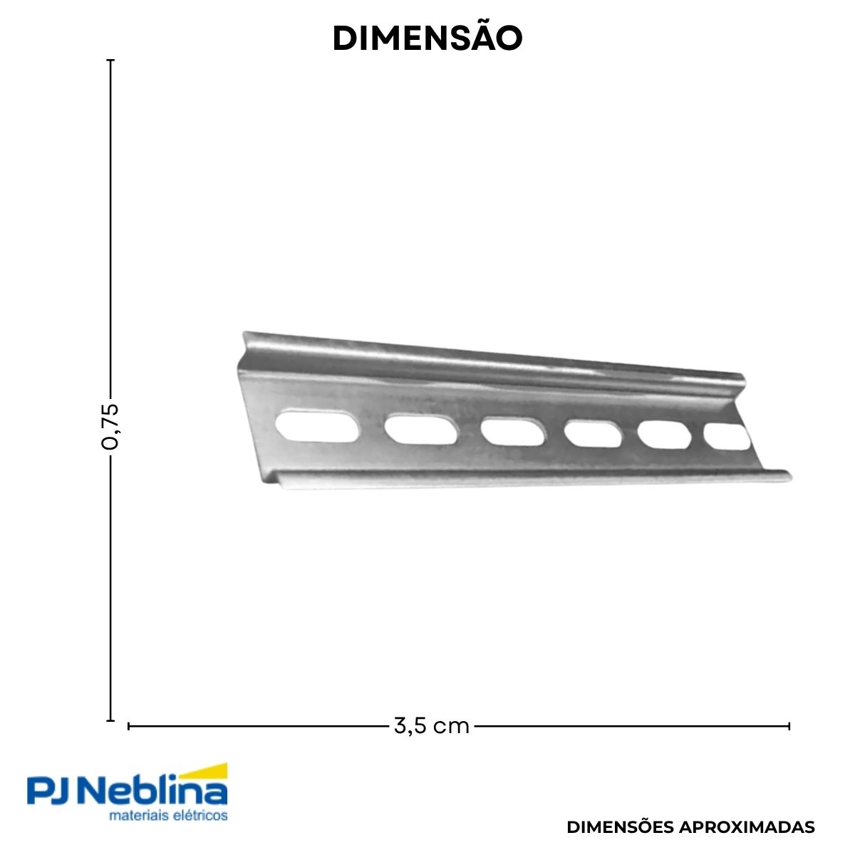 Trilho Fixacao Din Perfurado Ts-35 2000mm Aco Zincado