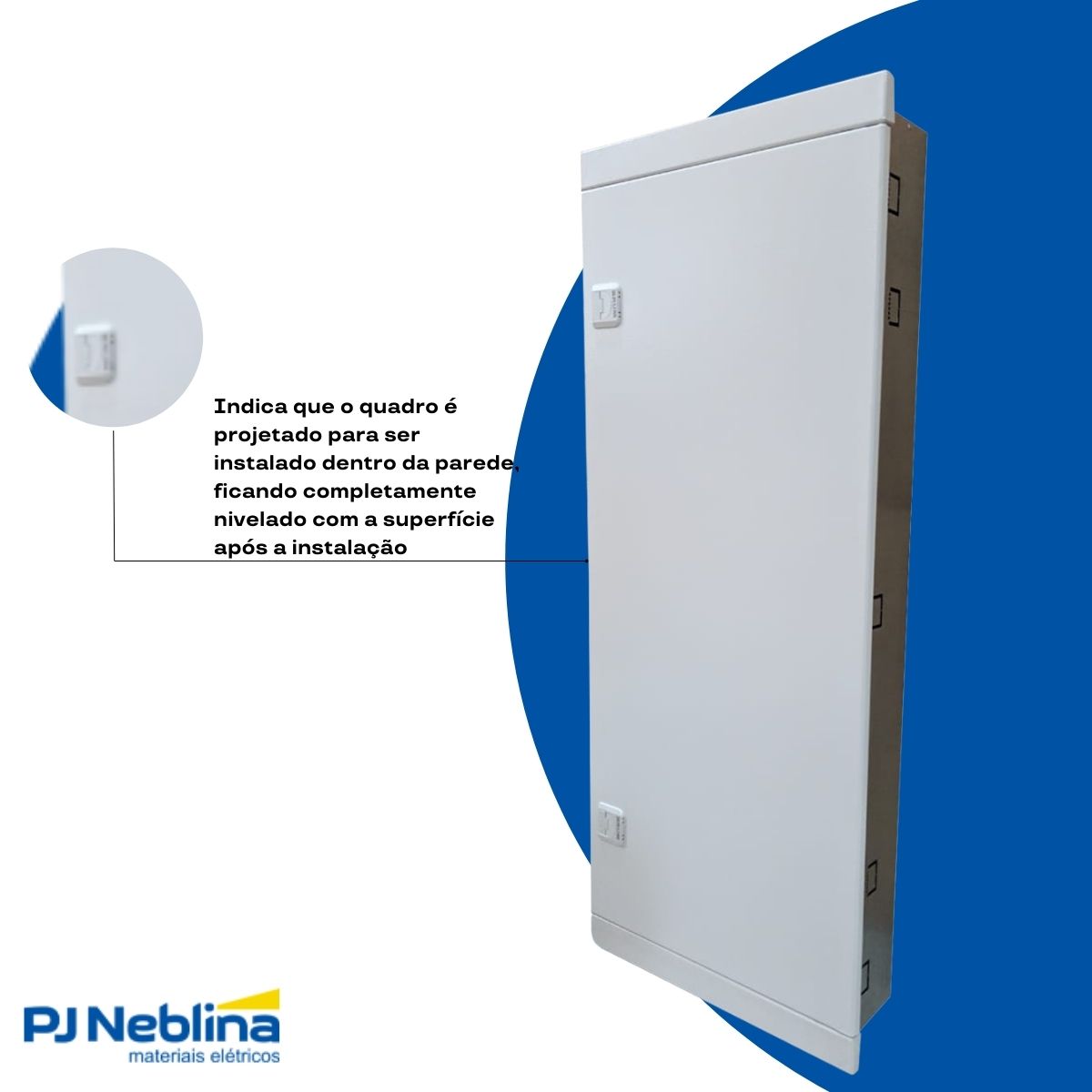 Quadro Distribuição Embutir Q25-72E 72 Disjuntores 150/250A Branco Vertical Brum