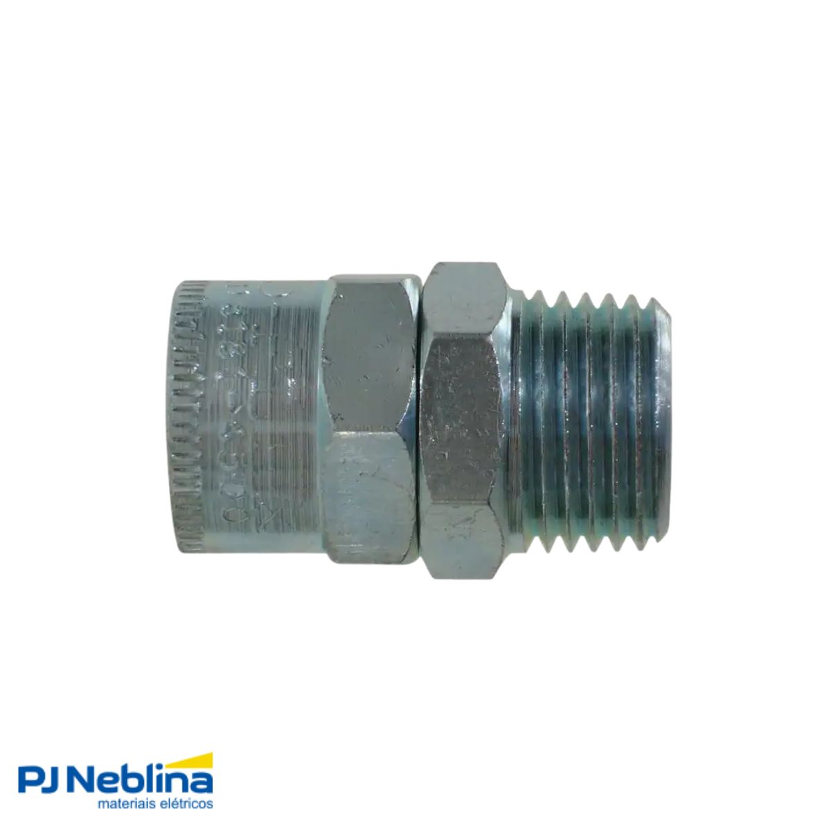 Conector Eletroduto Macho Zamak Zincado 1/2 Bsp Reto Giratório - Ekoflex