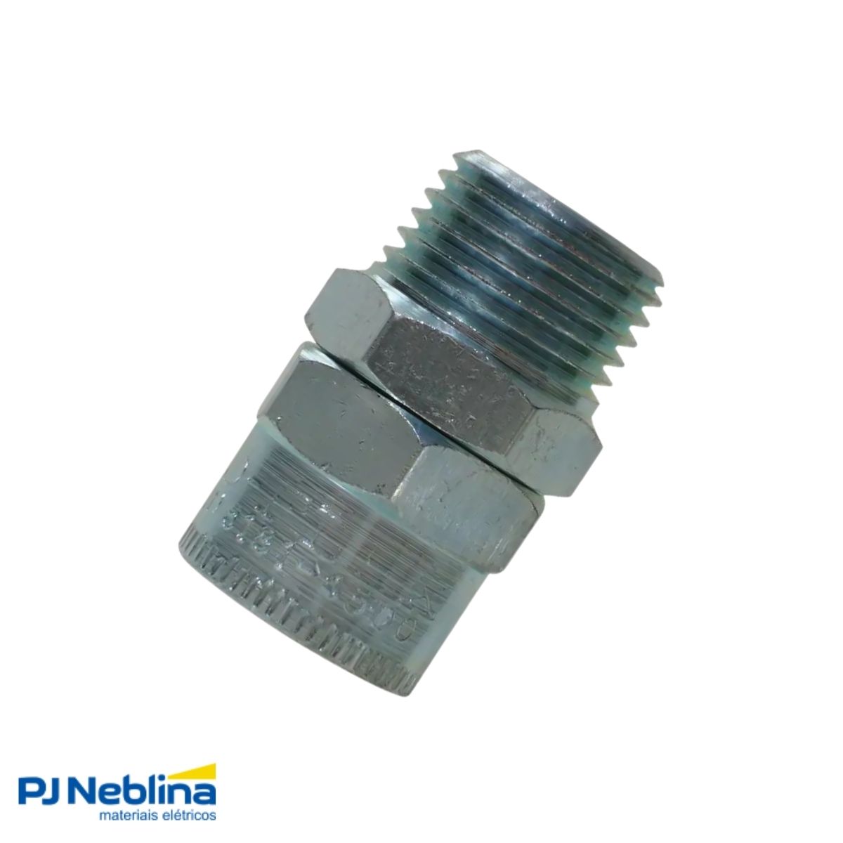 Conector Eletroduto Macho Zamak Zincado 1/2 Bsp Reto Giratório - Ekoflex