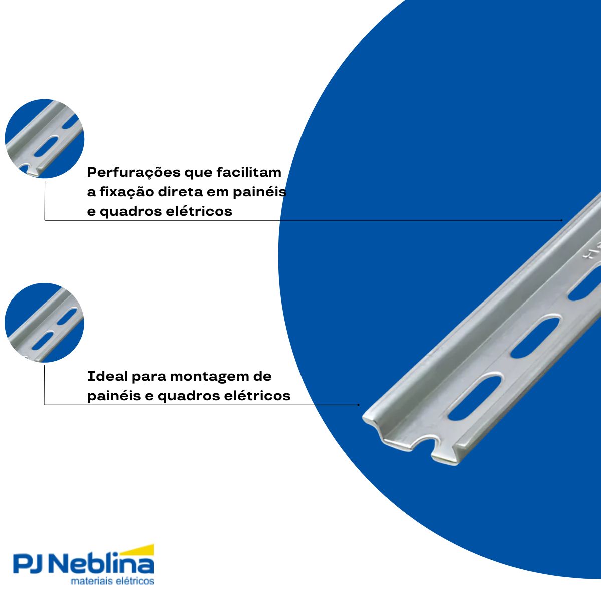 Trilho Fixacao Din Perfurado Ts-35 2000mm Aco