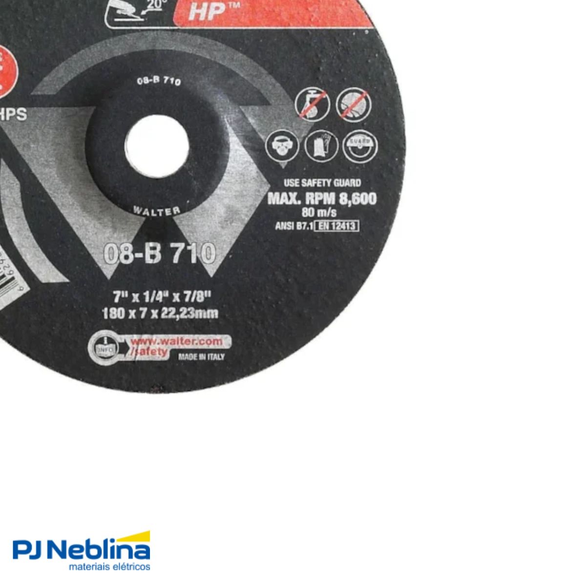 Disco Desbaste Hp 7Pol 178Mm 7/8 G24 8600Rpm Metal/Aço Inox - Walter